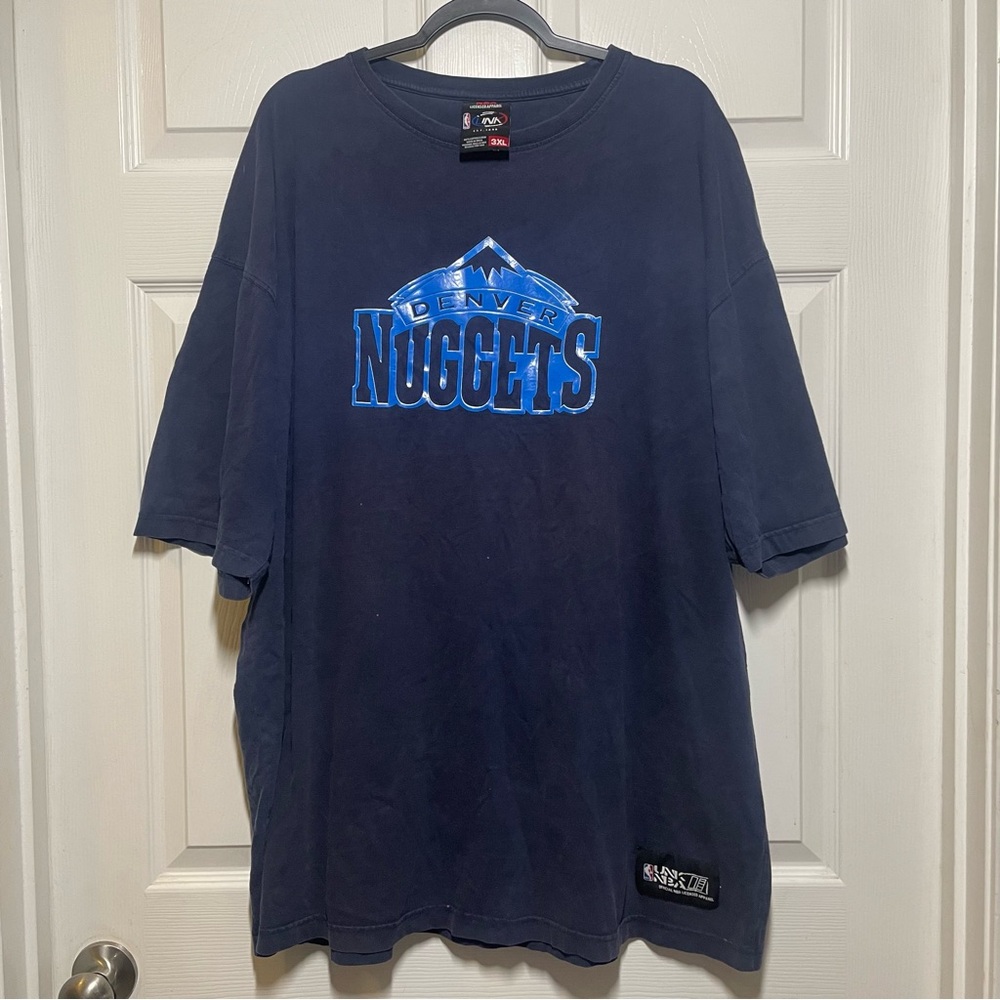 Vintage NBA UNK Denver Nuggets Mens 3XL T Shirt NavyBlue Short Sleeve Basketball